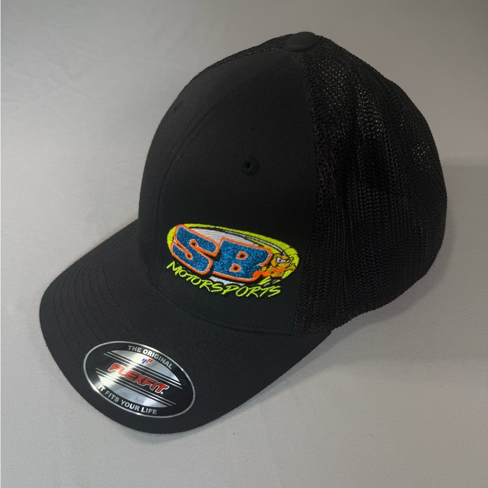 SB Motorsports Flexfit Hat L/XL‎ Black Mesh Racing Cap - Picture 1 of 7
